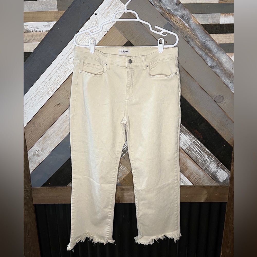 Sneak Peek Cream Ankle Cropped Pants